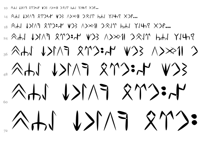 Tuzluca TDD font waterfall